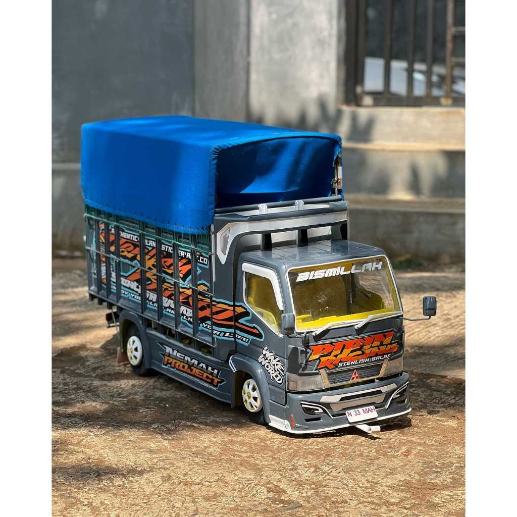 TERLARIS PROMO MINIATUR TRUK OLENG KAYU ASLI JUMBO FULL VARIASI LAMPU LED BONUS TERPAL TRUK OLENG MA