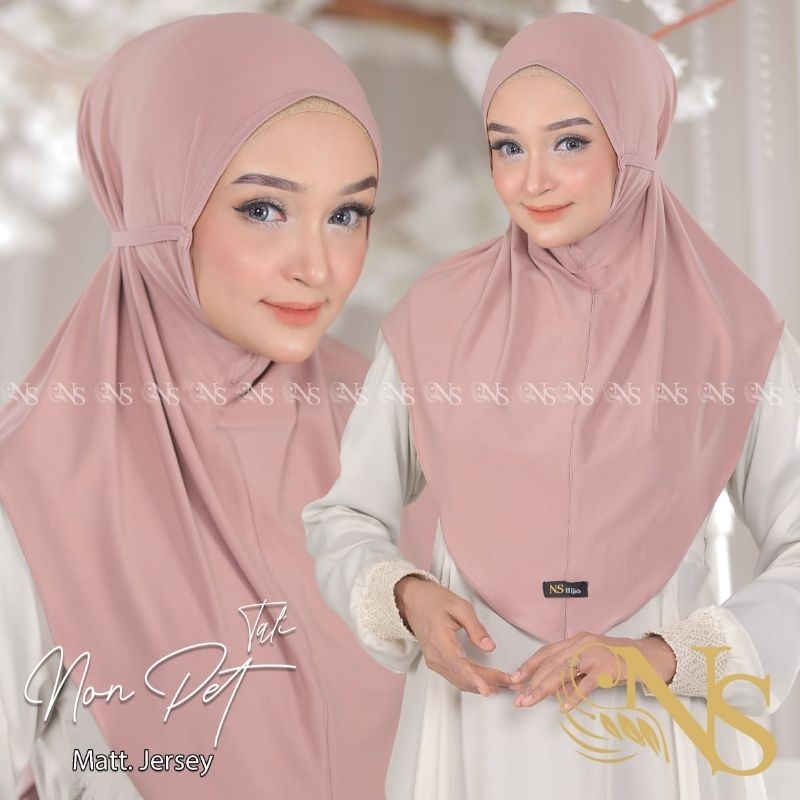 ( NON PET TALI ) Jilbab Instan Bergo Jersey premium non pet / hijab Jersey / jilbab non pet / bergo 