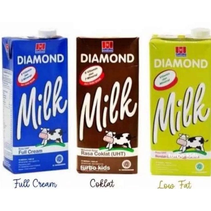 

V44859 Susu Diamond UHT 1 Liter Full Cream Coklat LowFat