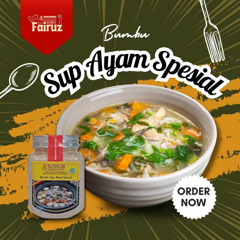 

Bumbu Kering Sop Ayam Tin's Kitchen Kemasan Unyu 200 gram