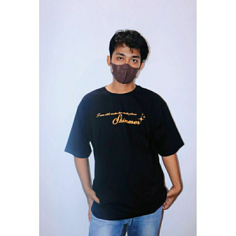 CATZ T-Shirt Oversize Kucing Hitam Shimmer Unisex - Pria & Wanita