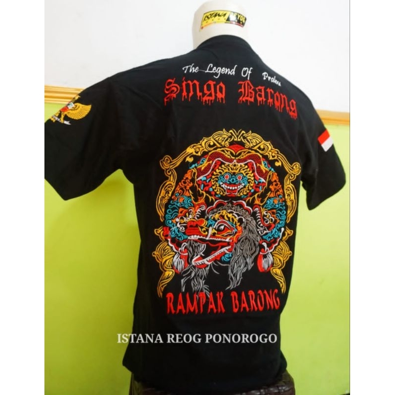 KAOS BORDIR BUDAYA  REOG JARANAN PONOROGO / KAOS BARONG  / KAOS BORDIR REOG / BAJU REOG / KAOS SINGO