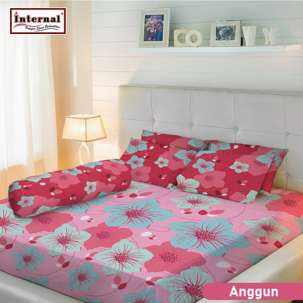 Sprei Internal Queen B2 160x200x25 Bantal 2 Guling 2 - Anggun