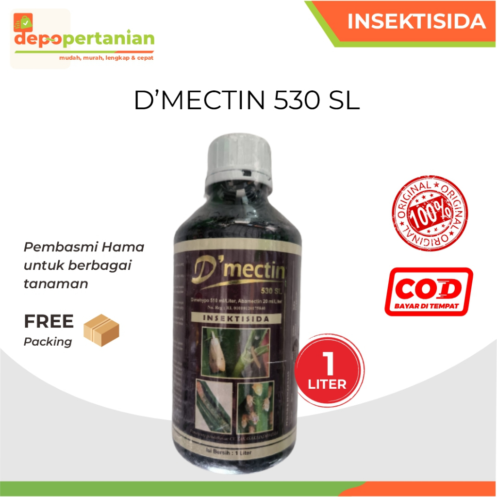 Depo Pertanian - Insektisida DMectin 530 SL 1 Liter Dimehipo Abamektin Obat Pembasmi Hama Tanaman