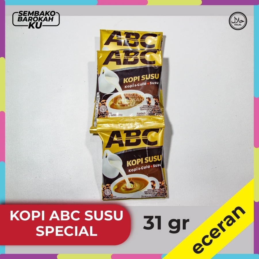 

Kopi ABC Susu special 31 gr saset ecer harga retail sachet murah