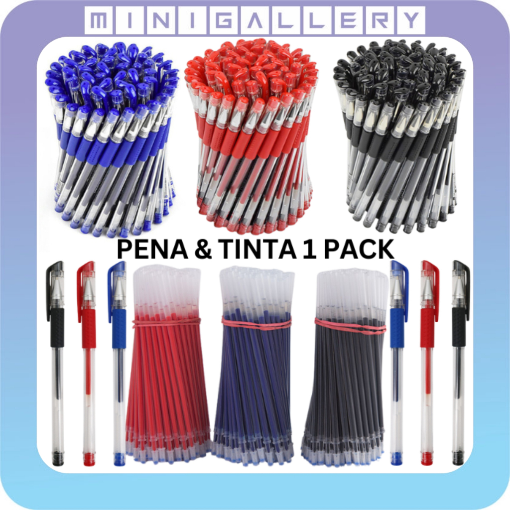 

Pulpen Gel Pena Bolpoin Lancip Hitam / TINTA REFILL Isi Ulang Pena Per PACK