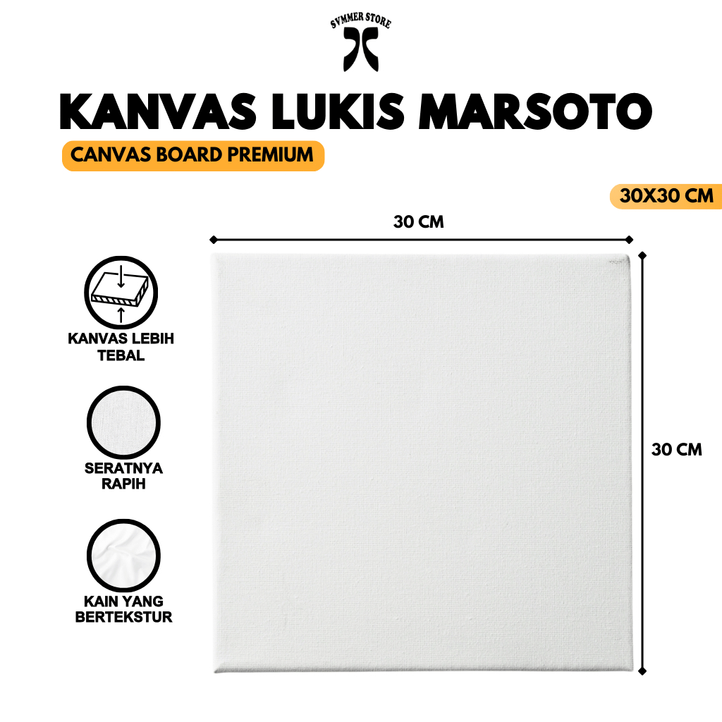 

Kanvas Lukis Marsoto Canvas Board Premium Ukuran 30x30 cm - Summer Store