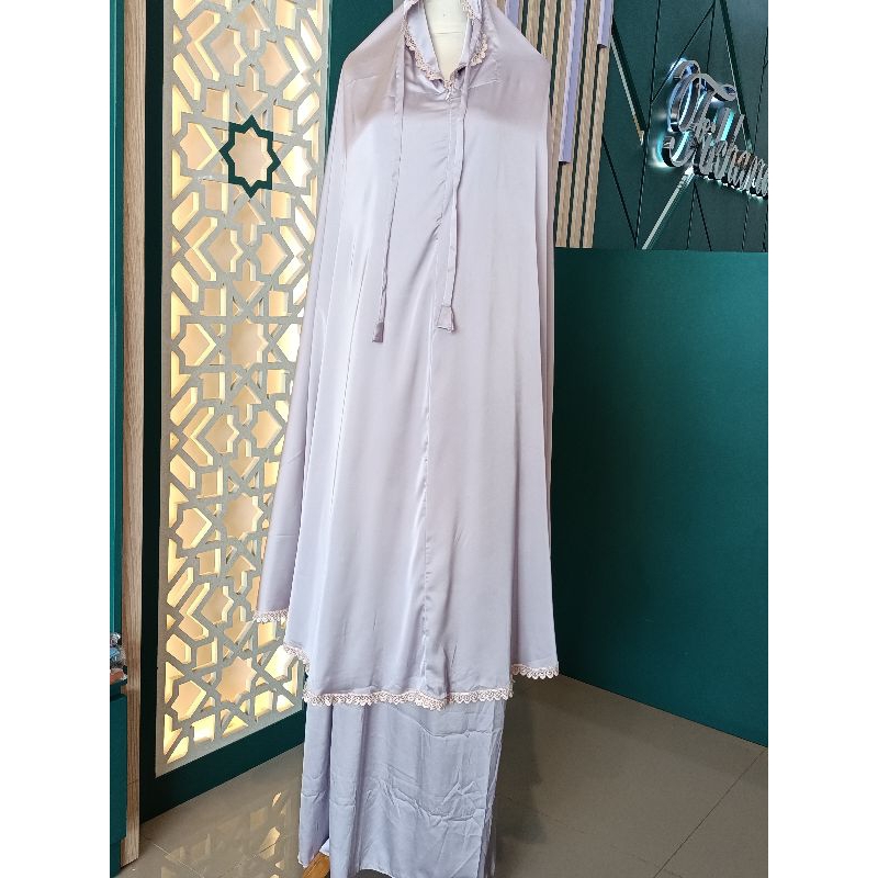 MUKENA POLOS RENDA SILKY