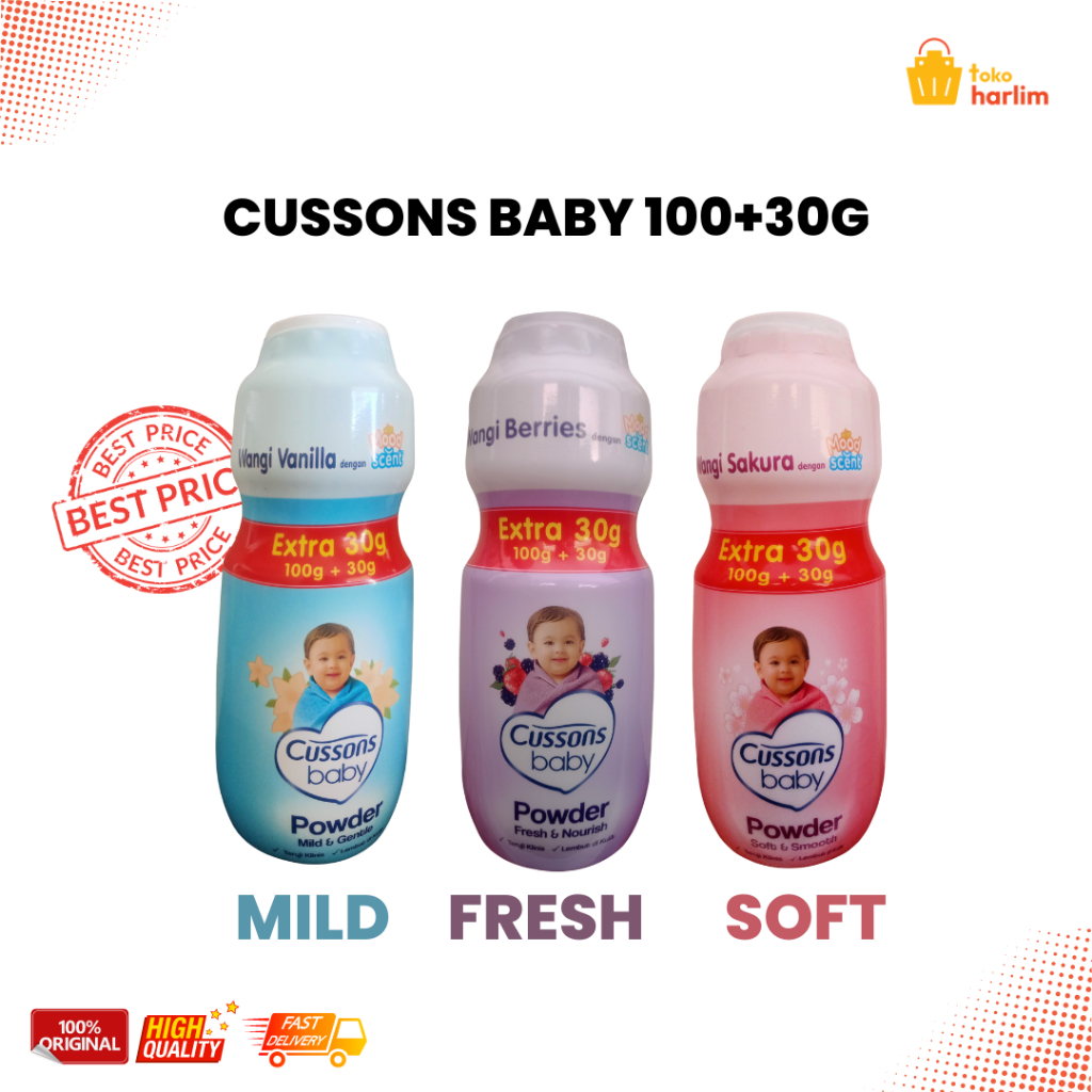 Cussons Baby Powder 100gr 200gr Extra Free Bedak Cusson 100g 200g
