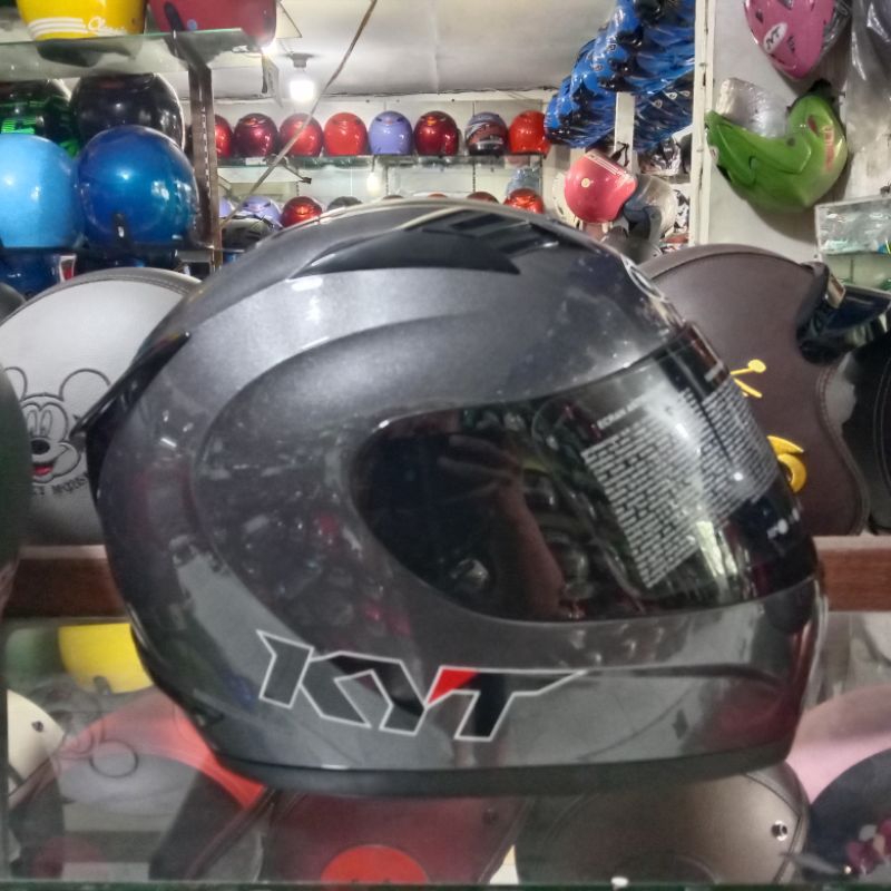 HELM KYT R-10 SOLID - GUNMETAL || KYT R10 ORIGINAL || HELM FULL FACE