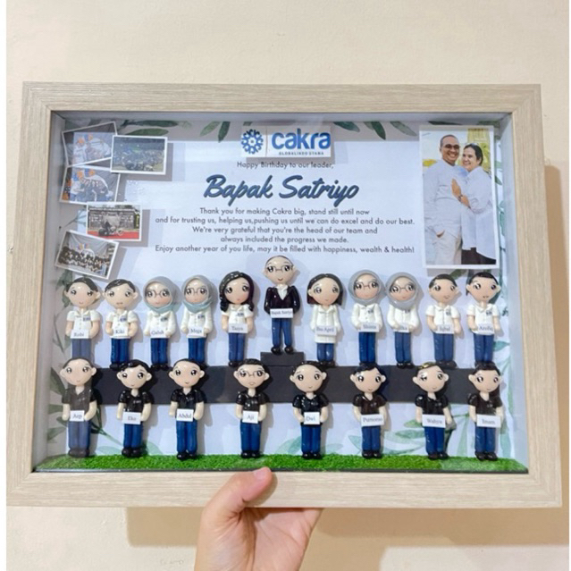 custom frame clay farewell anniversary birthday retirement perpisahan resign