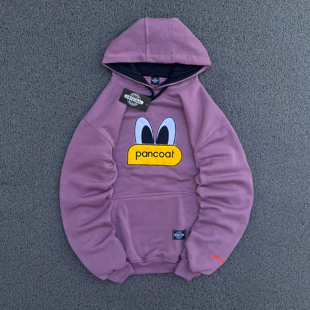 Pancoat Sweater Hoodie Unisex Katun Plecce Tebal Original Distro - Ungu