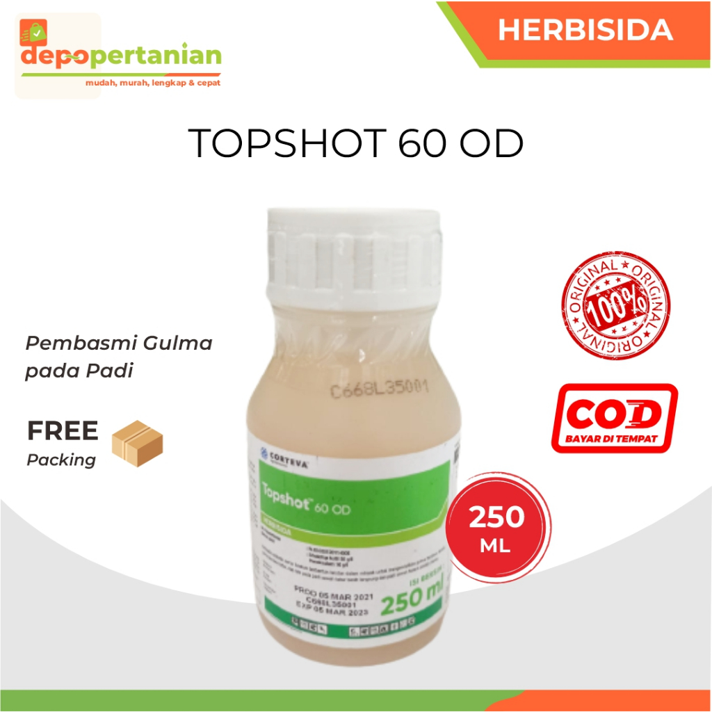 Depo Pertanian - Topshot 60 OD Herbisida Sistemik Obat Rumput Pembasmi Gulma pada Padi Sawah