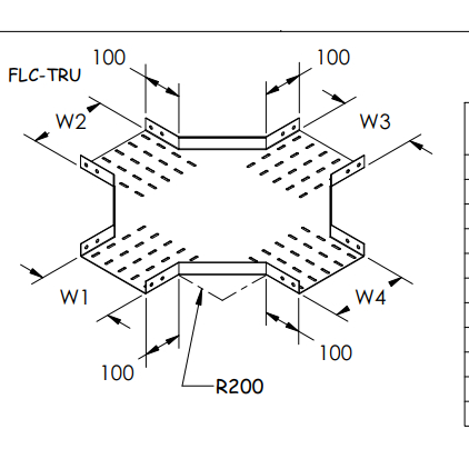 Kabel Tray Cross/Cable Cross Tray 100x50 Hotdip Plat 1.2 Material SPHC