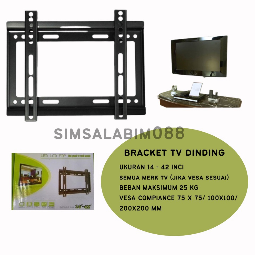 Kpl BRACKET TV DINDING  BRACKET TV LEDLCD 1442
