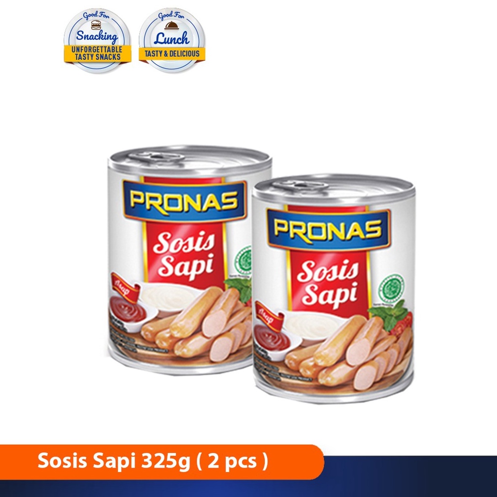

1212 Pronas Sosis Sapi 325 g dalam kemasan kaleng EOE bundling 2 pcs serbuuu