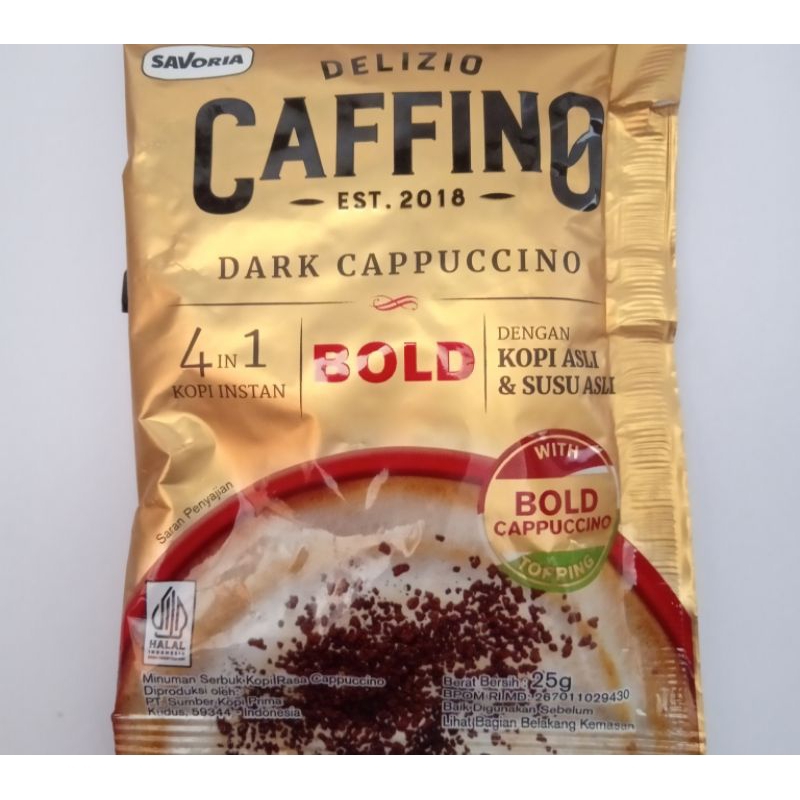 

kopi delizio caffino dark cappuccino bold per renceng isi 10 sachet