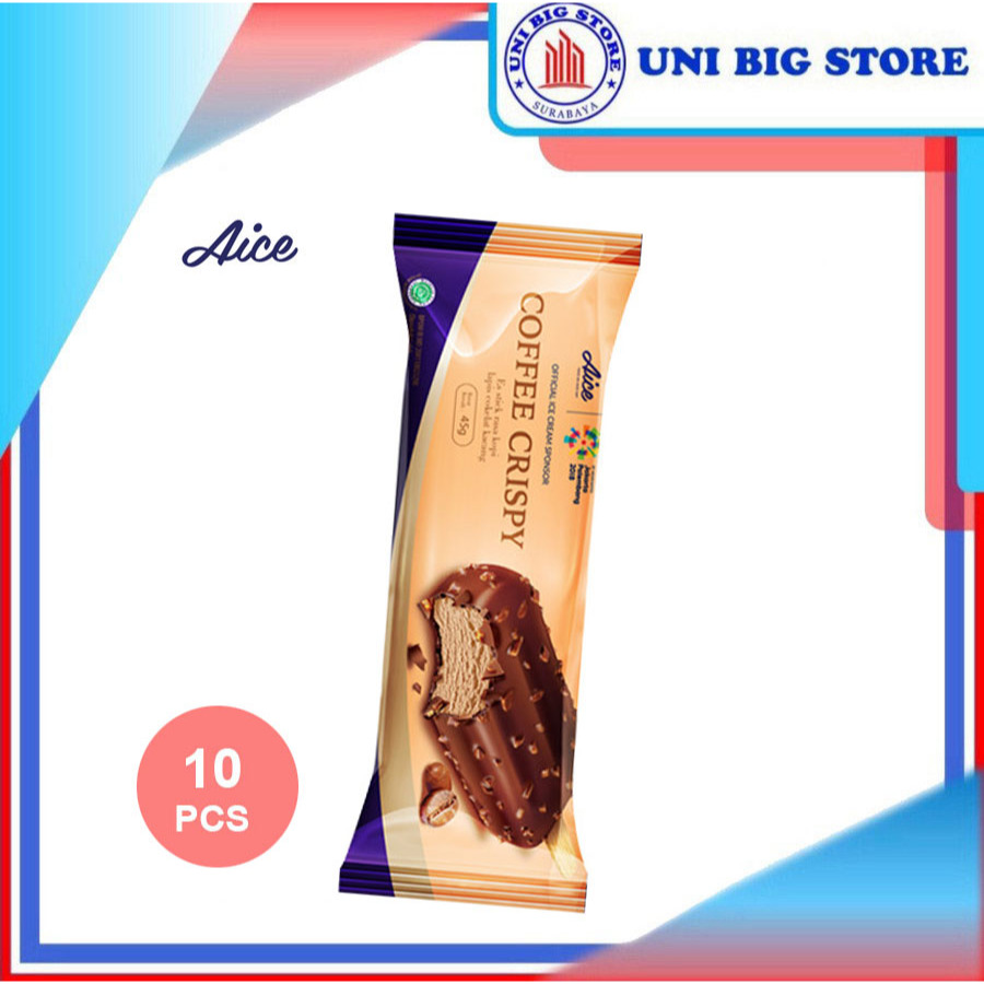 

AICE Ice Cream Coffee Crispy Stick 45 gr x 10 pcs Es Krim Kopi Krispi