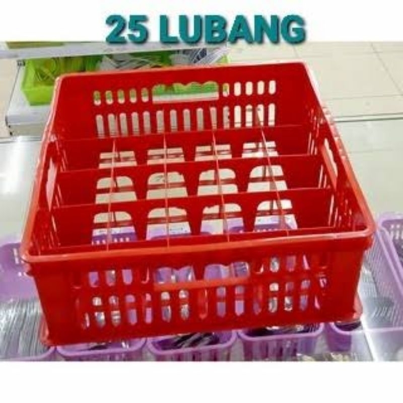 KRAT GELAS ISI 25 LUBANG Keranjang Container Industri