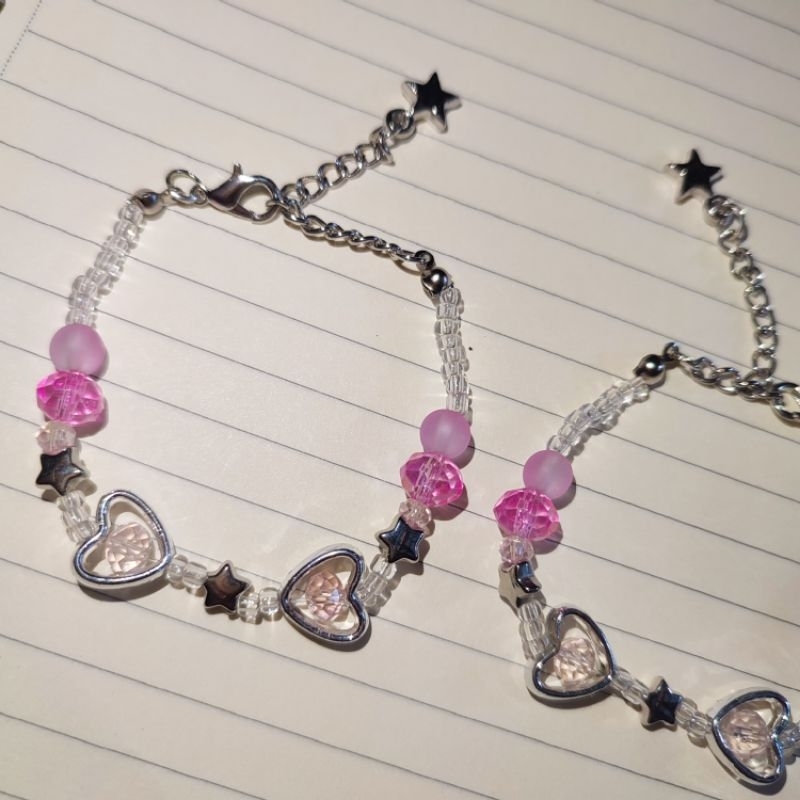 Gelang Manik Aesthetic Pink/ gelang manik manik/ Beads Bracelets/beads
