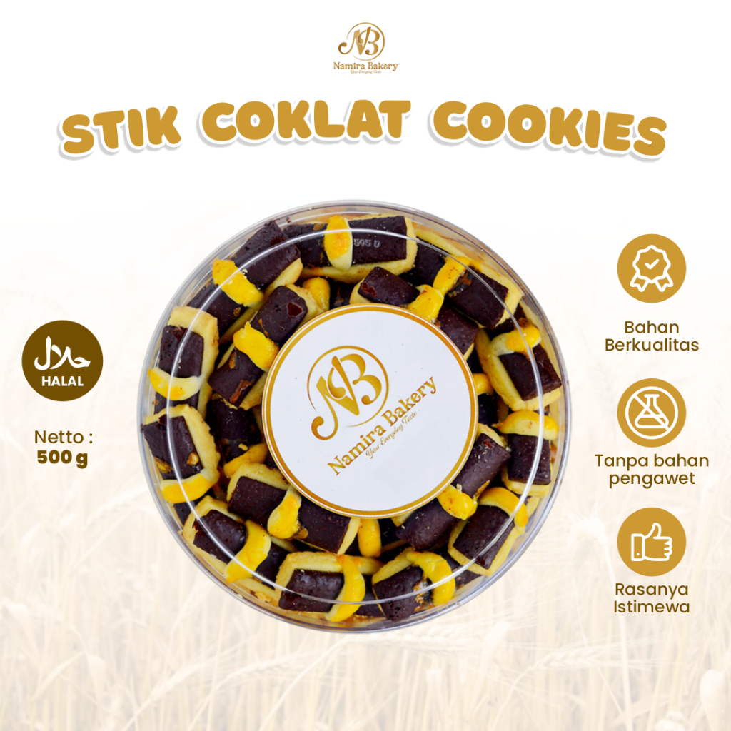 

Kue Kering Stik Coklat Cookies Kemasan Toples Bingkisan Lebaran Hadiah Kado Home Made Namira Bakery