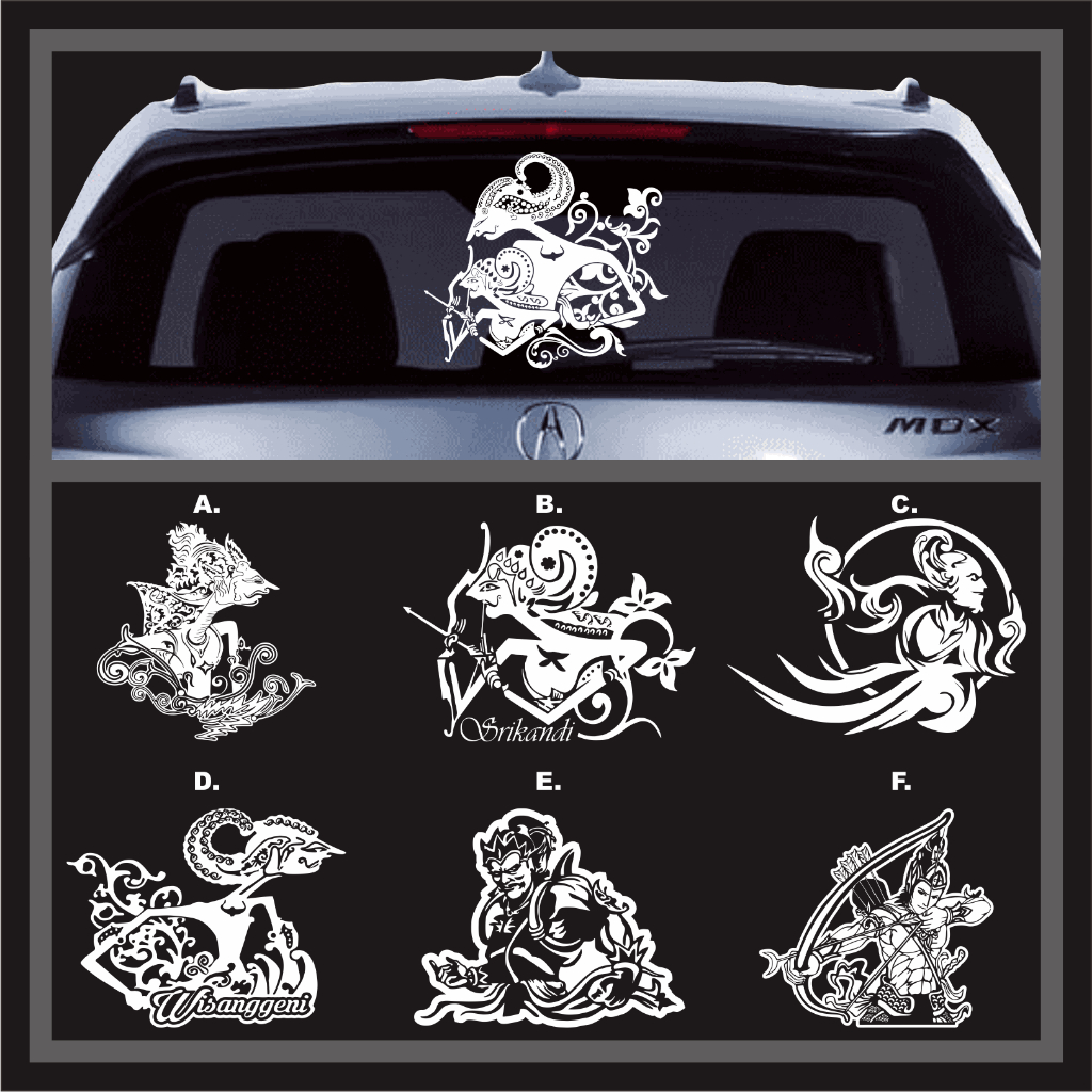 Stiker Wayang Cutting / Sticker Mobil Wayang