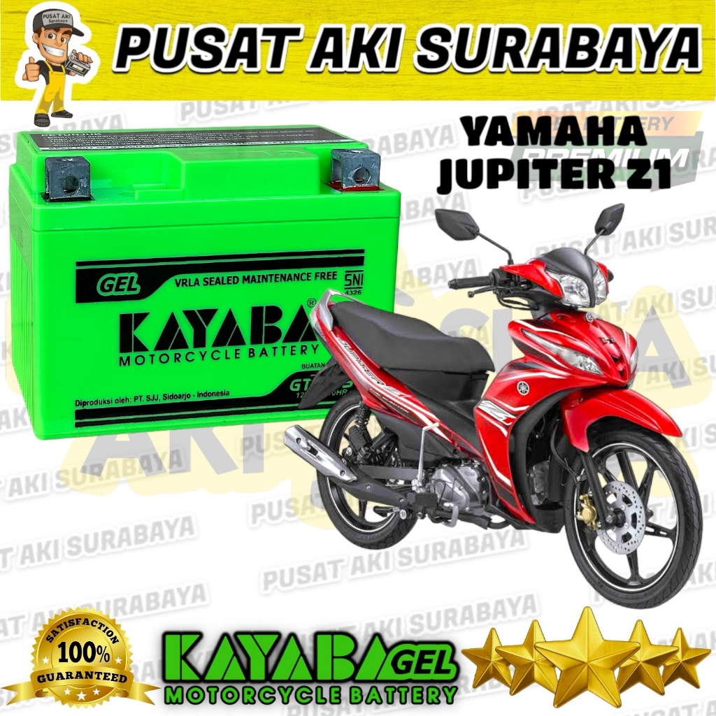 AKI 12V 5AH KAYABA GTZ5S HIJAU MOTOR JUPITER Z1 ROBOT ADRESS ARASHI HAYATE NEX RGV 250 ZX 130 MTZ5S 