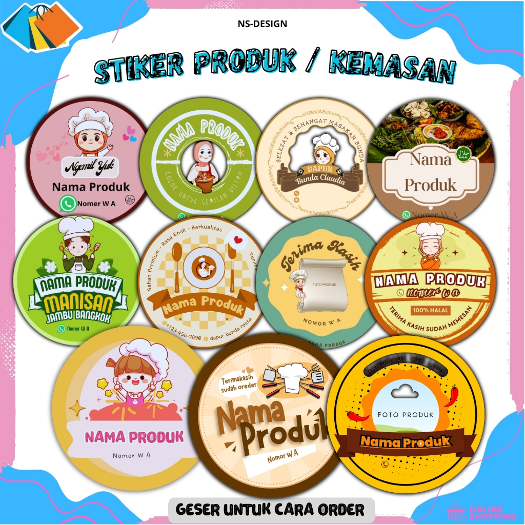 

Stiker produk kemasan makanan - cemilan gratis design - Stiker Label Makanan Custom - Sticker Label Makanan - Stiker Kemasan