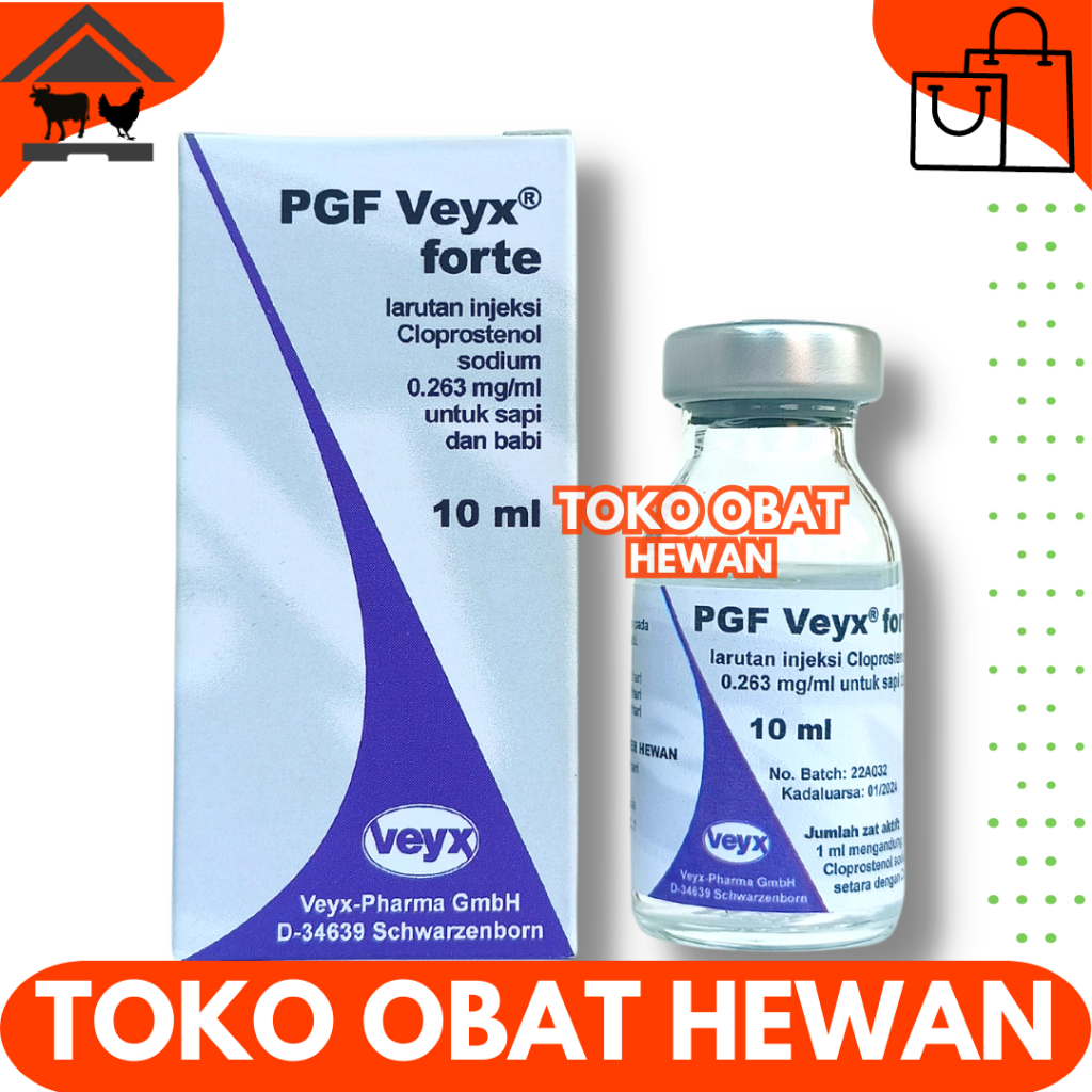 PGF VEYX FORTE 10ML - Obat Birahi PGF2ALFA Hewan Sapi Kambing Domba Babi DLL