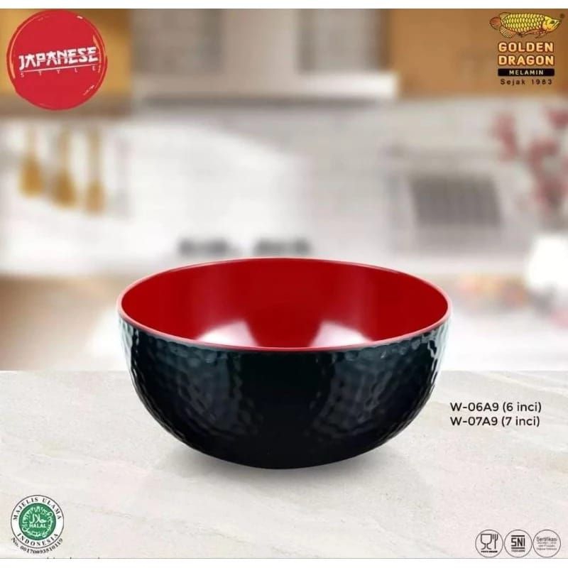 Mangkok kulit jeruk 7inc W07A9  - Mangkok saji/Mangkok besar/mangkok premium Golden dragon W07A9