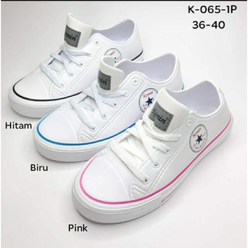 sepatu casual korean karet wanita warna putih