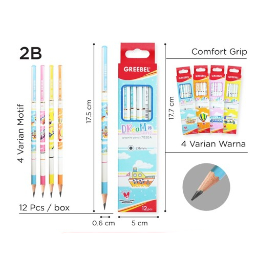 

TBMO PACK PENCIL DREAM 2B 7030 ISI 12PCS GREEBEL (12)