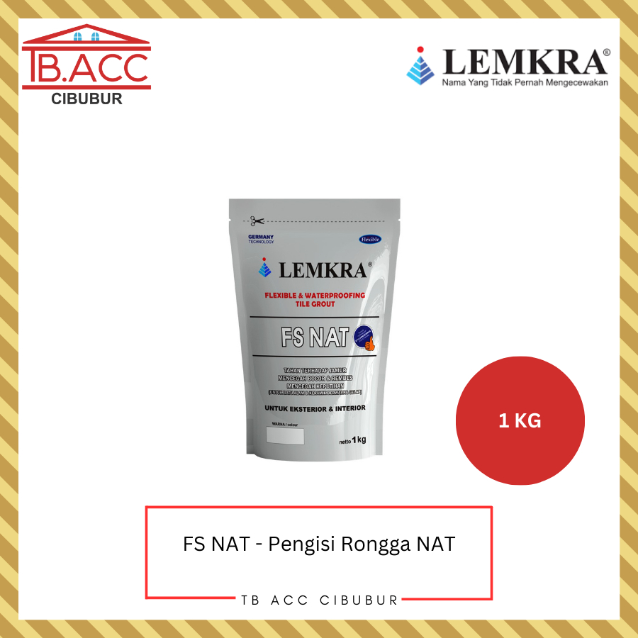 Semen Nat Lemkra 1 KG FS NAT Semen Nat Bagus Premium Anti Rontok Bocor Pengisi Semen Nat Keramik Gra