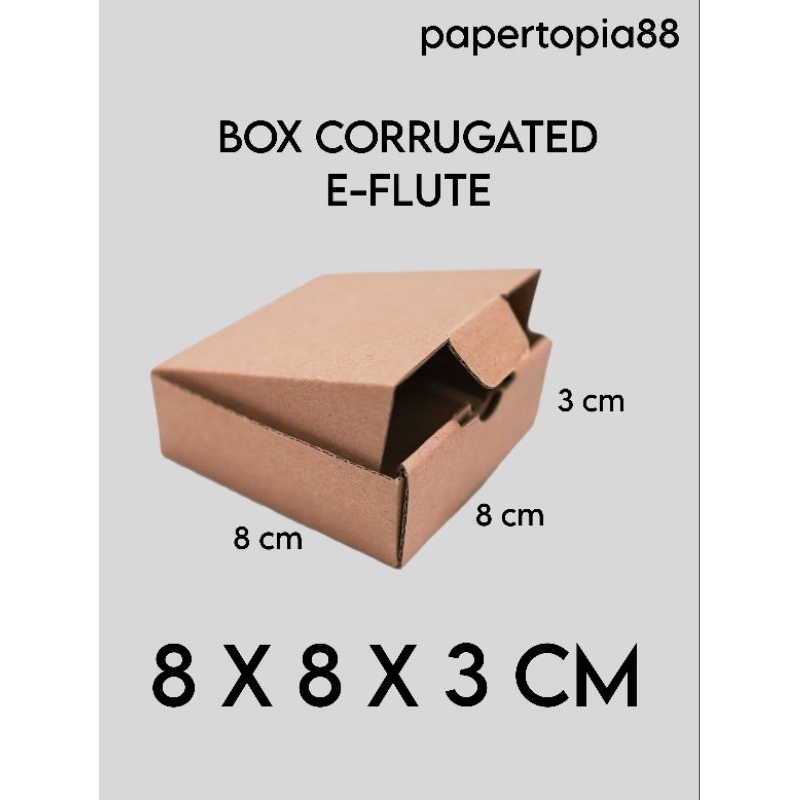 

BOX KARDUS P8 x L8 x T3 CM BOX KARTON CORRUGATED DIE CUT E-FLUTE