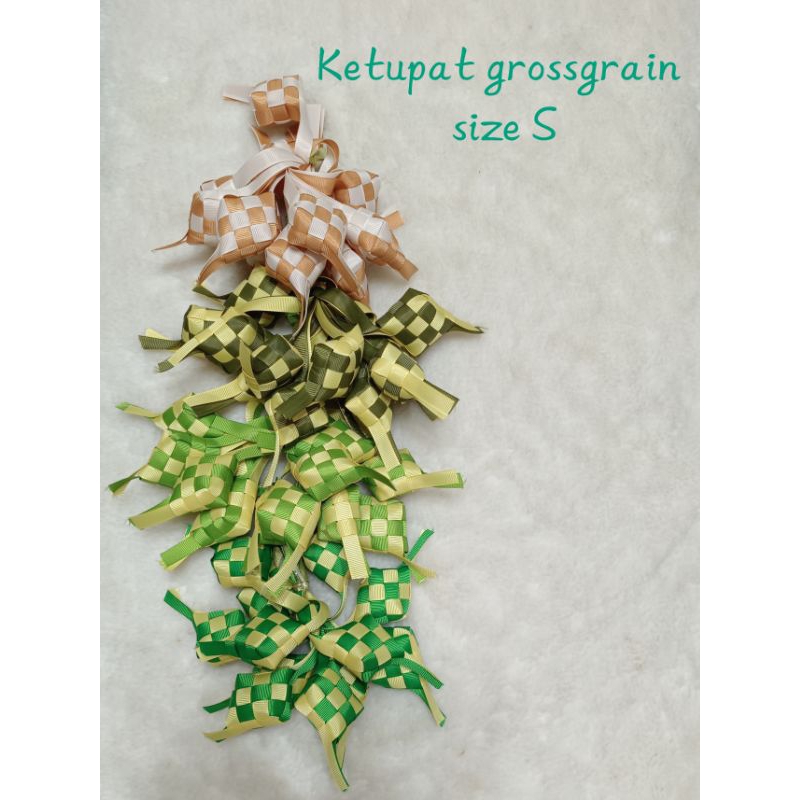 

Ketupat pita grossgrain size S hiasan dekorasi lebaran idul Fitri lusinan