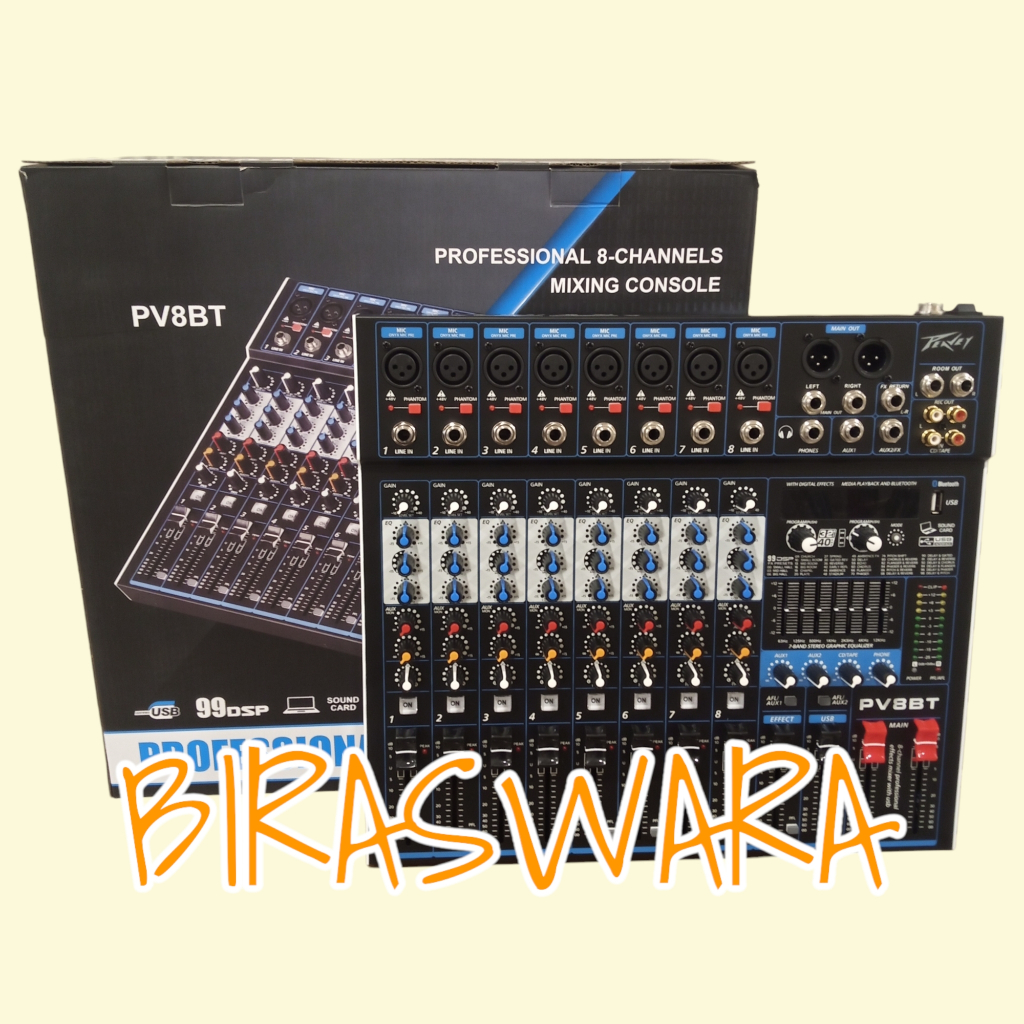 PEAVEY PV8BT AUDIO MIXER 8 CHANNEL
