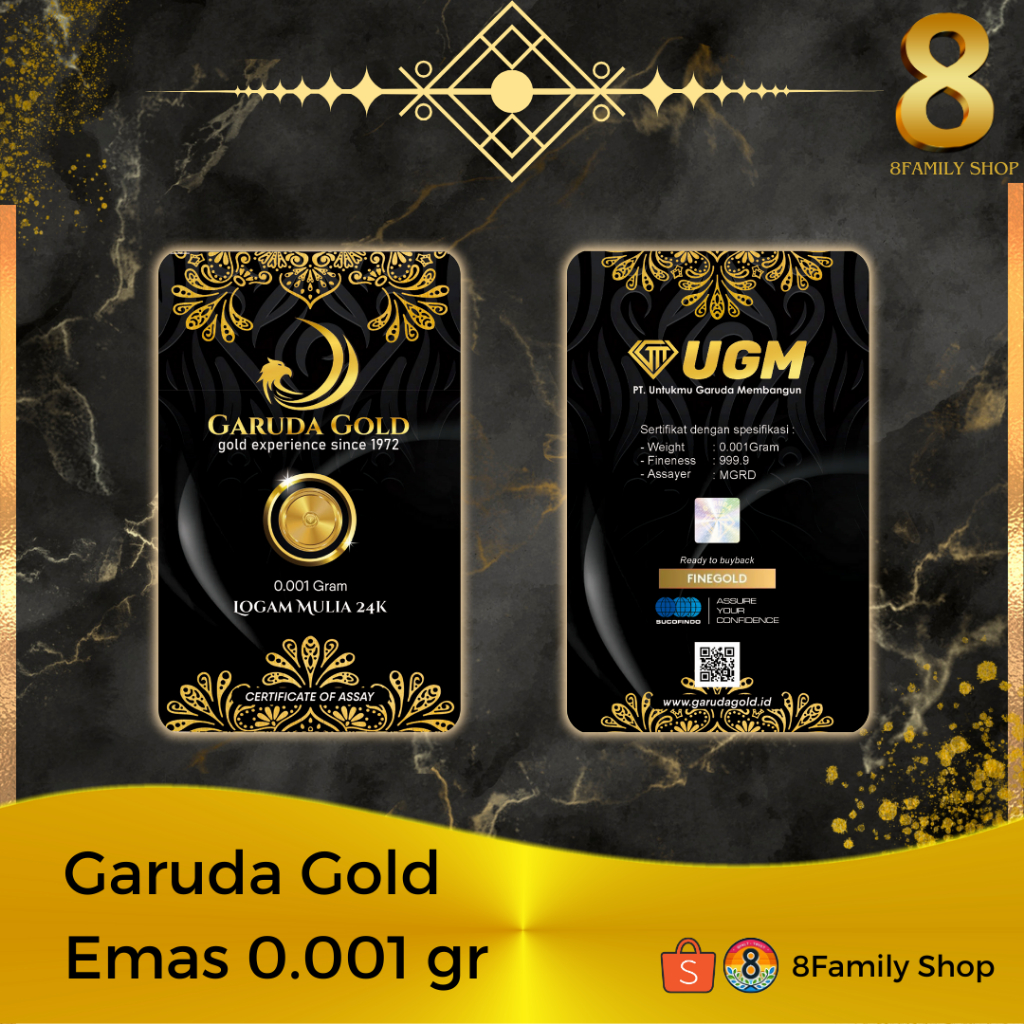 Logam Mulia Emas 24 Karat 0.001 gram GARUDA GOLD