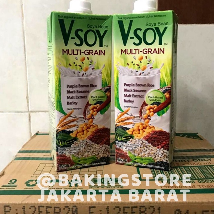 

j5Terupdate Vsoy Multigrain 1 Liter Soy Milk Susu Kedelai T9