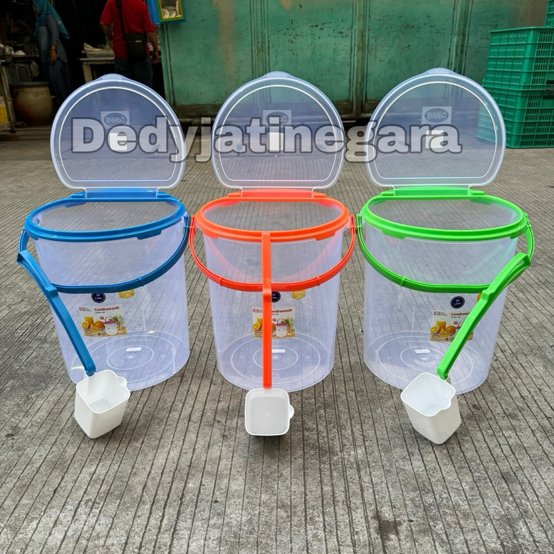 Toples Es Buah Bulat 20Liter Shinpo/ Aqurium Es Kelapa - Toples Gayung Shinpo