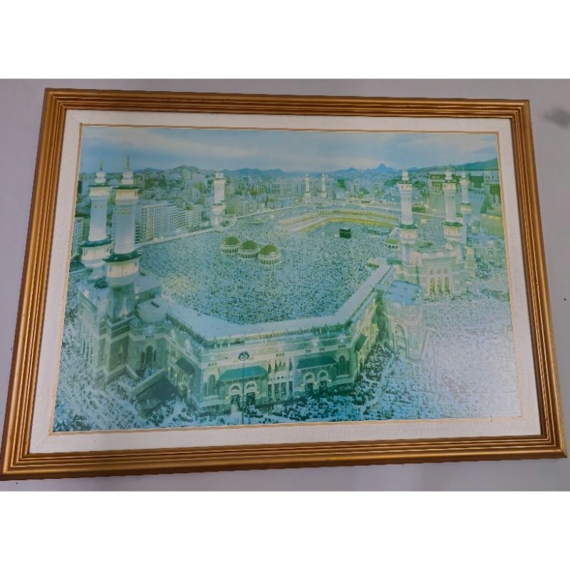 [PRELOVED] LUKISAN KABAH MEKAH PLUS PIGURA GOLD UKURAN 115 × 85 cm