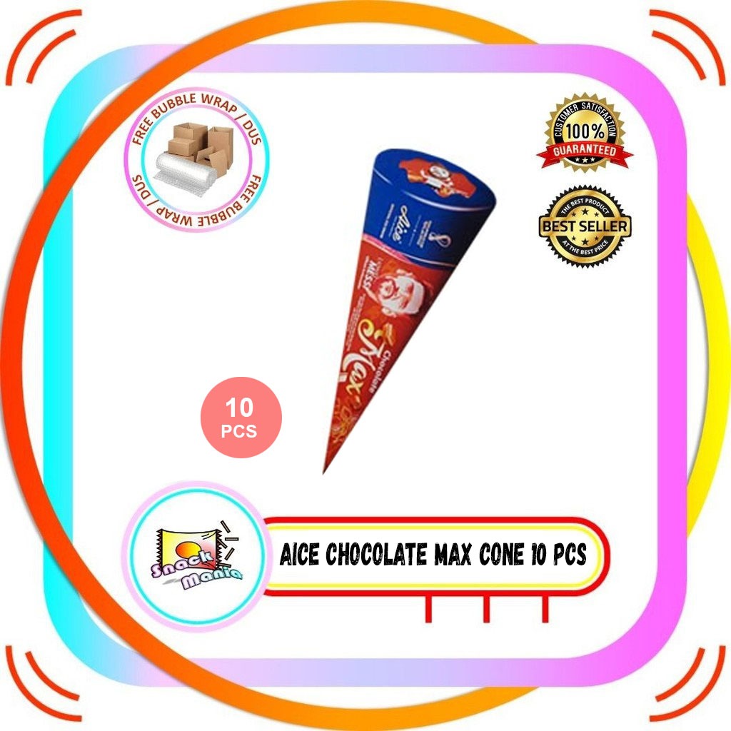 

AICE Ice Cream Chocolate MAX Cone ~ 100 ml x 10 pcs Es Krim Coklat