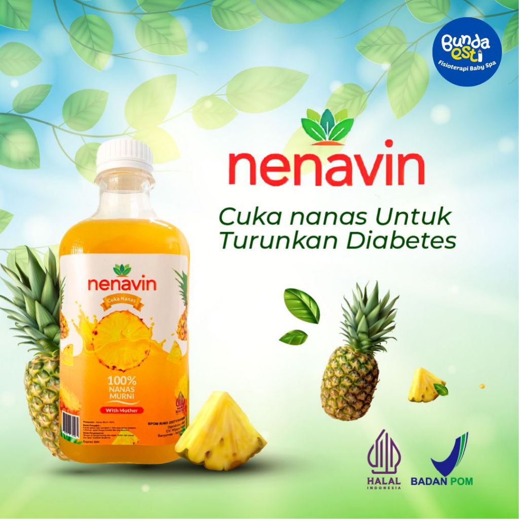 

Cuka Nanas Nenavin Original Organik-280ml-Atasi Diabetes 3x Lebih Ampuh-100% Nanas Utuh with Mother / Nenavin Official Store / BPOM