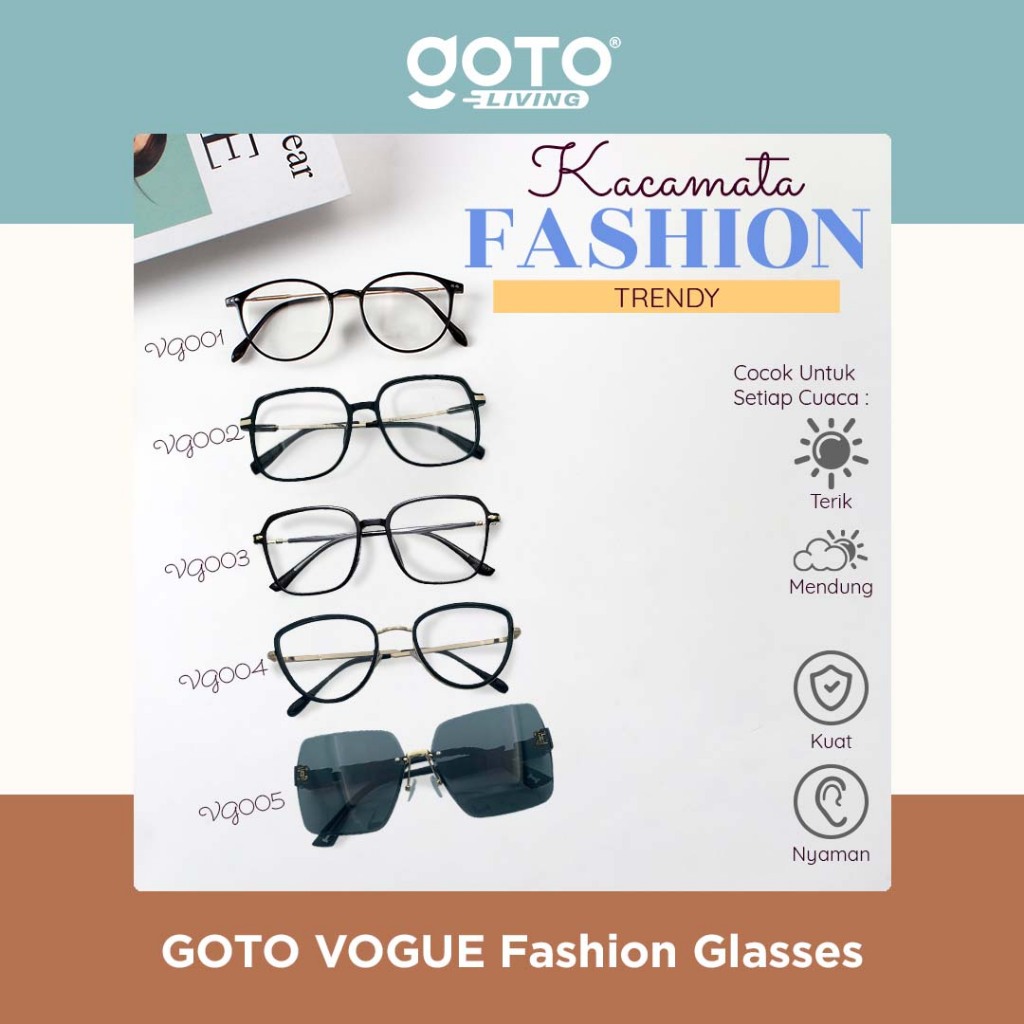 Goto Vogue Kacamata Fashion Photocromic Anti Silau Uv Pria Wanita