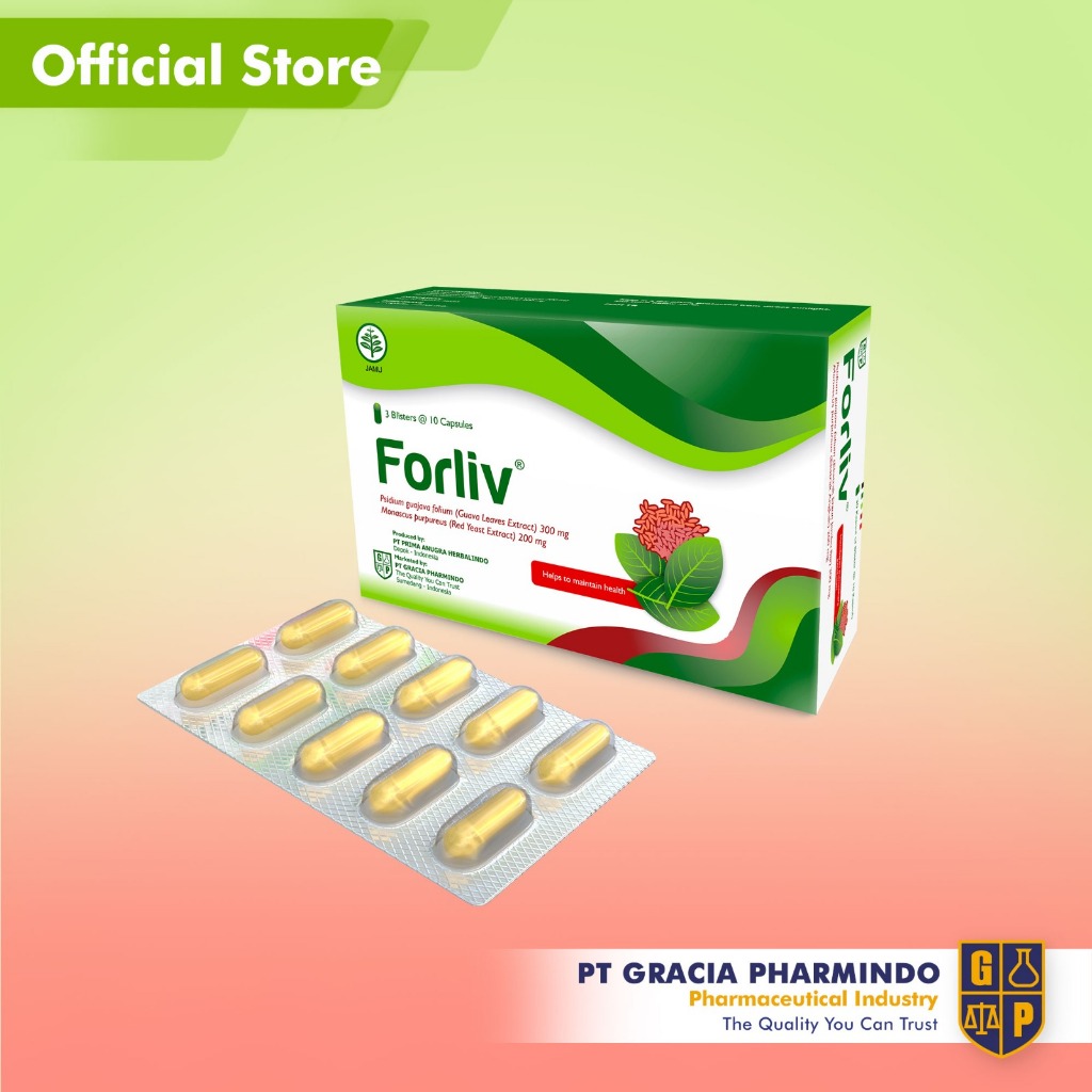 Forliv Kapsul dengan Ekstrak Daun Jambu Biji & Angkak Membantu Memelihara Kesehatan