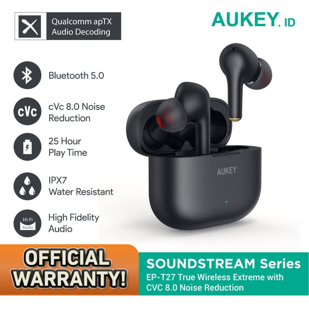 Aukey TWS EP-T27 Deep Bass with cVc Noise Reduction & aptX - 500786