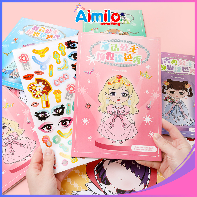 

Aimilo DIY Stiker Mainan Edukasi Anak Stationery Alat Tulis Perlengkapan Sekolah | Putri Lucu Kartun Berdandan Kertas