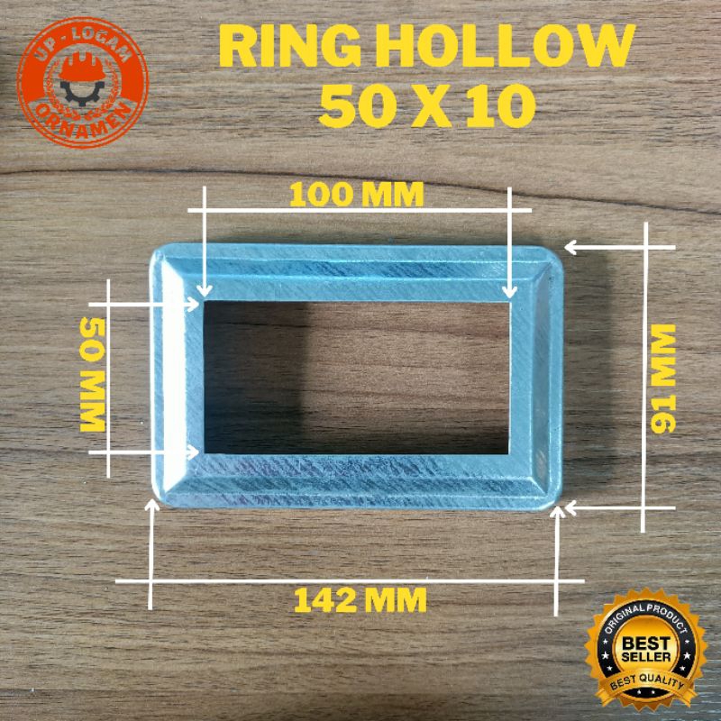 Ring hollow 50 x 100 mm Besar besi plat tapak hollow minimalis ornamen