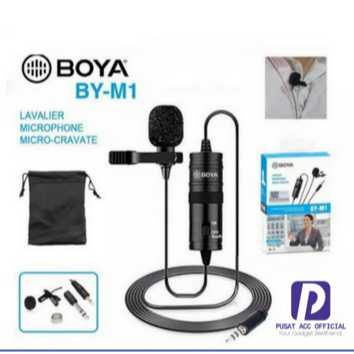 BOYA BY-M1 Mic Clip On Lavalier Microphone for Smartphone DSLR Camera Video HP Alat Merekam Suara Vl
