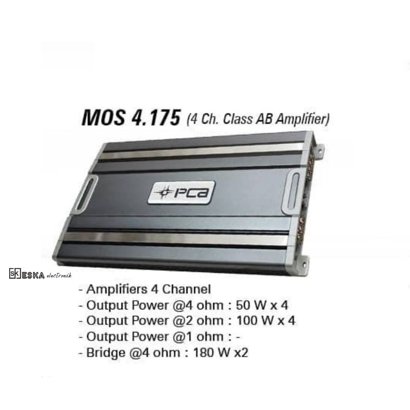 Power PCA Mos 4175 Power Amplifier mobil PCA 4 Channel Power 4 channel