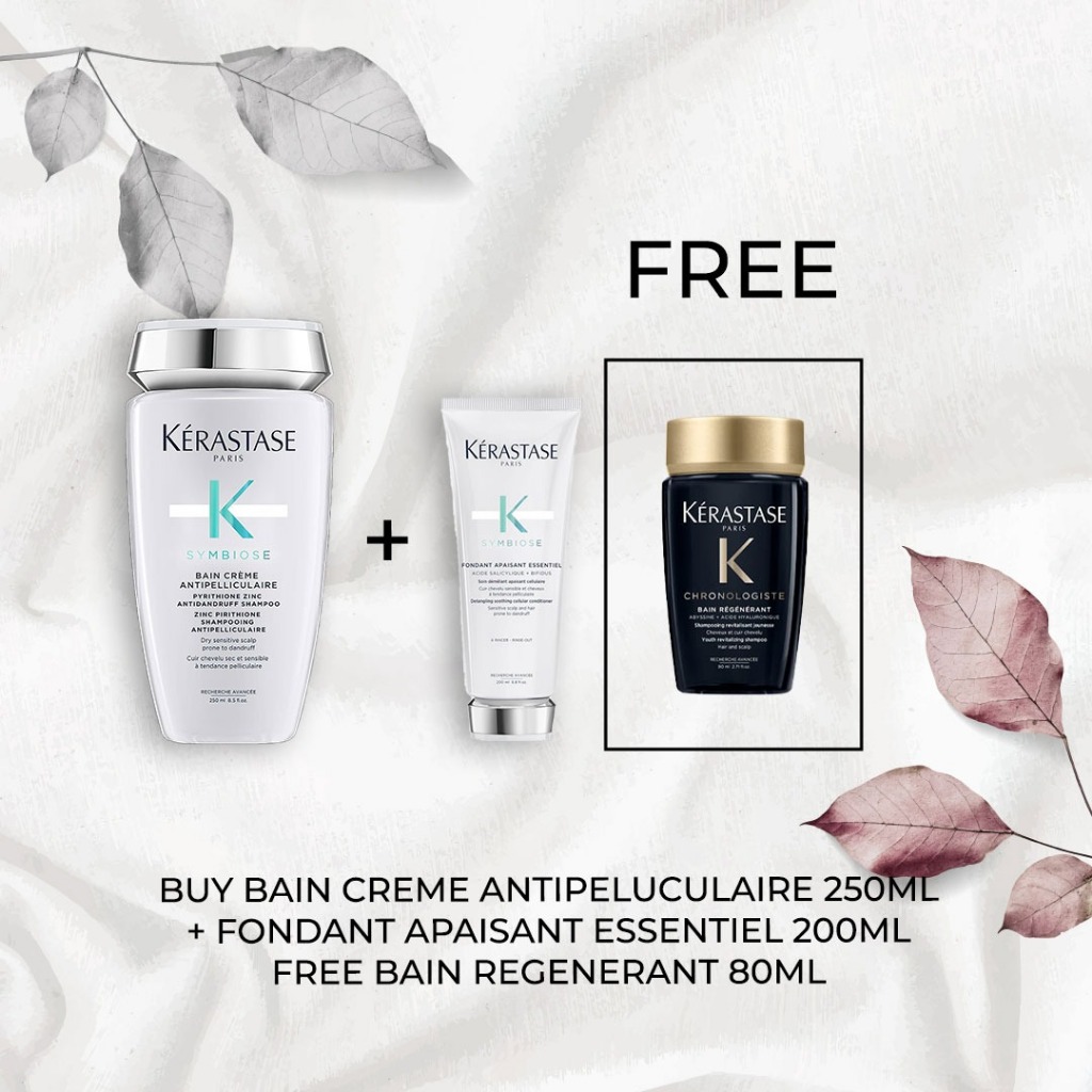 Kerastase Bain Creme Symbiose 250ml (Ketombe Kering)+Fondant symbiose 200ml